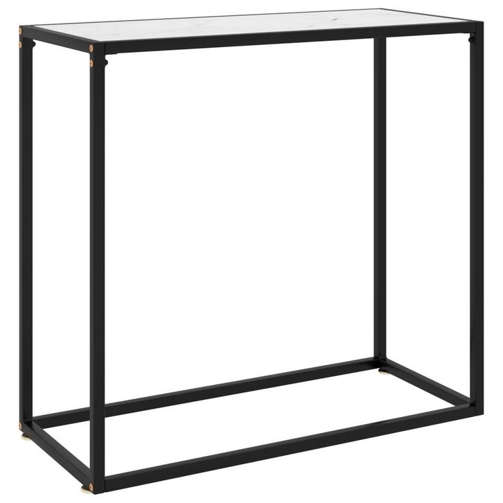 vidaXL Wandtafel 80x35x75 cm gehard glas wit, Huis en Inrichting, Tafels | Bijzettafels, Nieuw, Verzenden