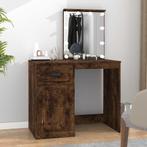 vidaXL Kaptafel met LED 90x50x132,5 cm bewerkt hout gerookt, Huis en Inrichting, Verzenden, Nieuw