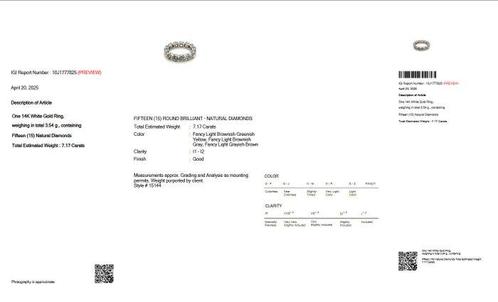 Zonder Minimumprijs - Ring - 14 karaat Witgoud - 7.17ct. tw., Handtassen en Accessoires, Ringen