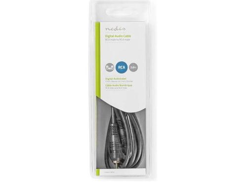 Veiling - Nedis digitale audiokabel RCA-RCA 2m zwart, Audio, Tv en Foto, Audiokabels en Televisiekabels, Nieuw