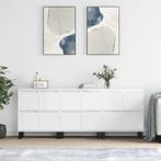 vidaXL Dressoirs 3 st bewerkt hout hoogglans wit, Huis en Inrichting, Verzenden, Nieuw