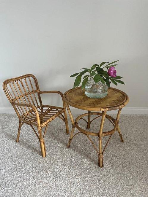 Salontafel - Bamboe, Rattan - Tafel en kinderstoel, Antiek en Kunst, Kunst | Designobjecten