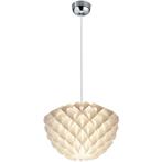 Trion Talia Stoffen LED Hanglamp - Mat Wit, Rond, E27 Fittin, Verzenden, Nieuw