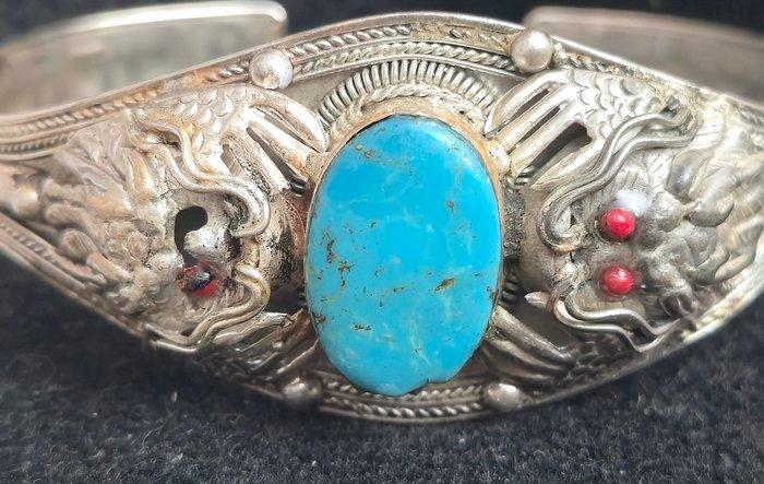 Zilver - Antiek stuk in massief zilver, juweel, armband,, Antiek en Kunst, Kunst | Niet-Westerse kunst