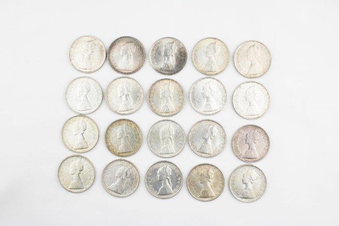 Italië. 500 Lire argento (40 monete), Postzegels en Munten, Munten | Europa | Niet-Euromunten