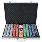 vidaXL Pokerset met 1000 chips aluminium, Hobby en Vrije tijd, Gezelschapsspellen | Kaartspellen, Verzenden, Nieuw