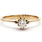 Ring - 18 karaat Geel goud Diamant  (Natuurlijk), Handtassen en Accessoires