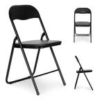 Klapstoelen - set van 4 - 77,5x43x43,5 cm - zwart, Tuin en Terras, Ophalen of Verzenden, Nieuw