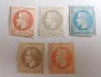 Frankrijk 1867 - Laureate Empire - Selectie van 5 postzegels, Gestempeld