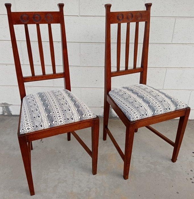 Stoel (2) - Eik - Coppia Liberty Deco, Antiquités & Art, Antiquités | Autres Antiquités