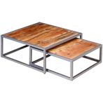 vidaXL Ensemble de table basse 2 pièces Bois dacacia, Verzenden, Neuf