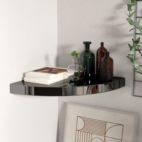 vidaXL Hoekschap zwevend 35x35x3,8 cm MDF hoogglans zwart, Huis en Inrichting, Kasten | Wandmeubels, Nieuw, Verzenden