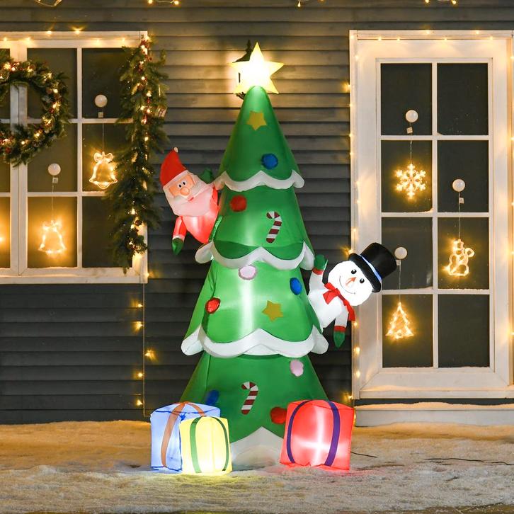 Opblaasbare Kerstboom - Zelfopblaasbaar - Groen, Diversen, Kerst, Nieuw, Ophalen of Verzenden
