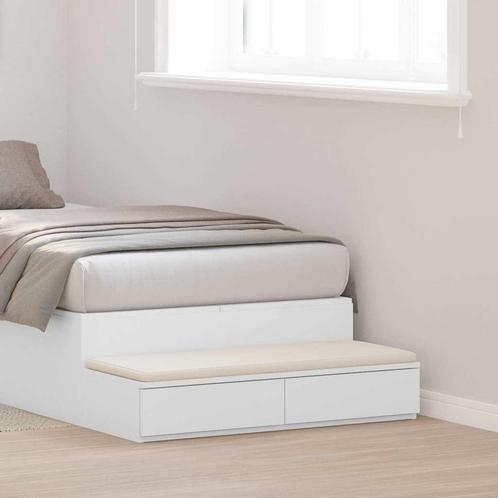 vidaXL Bedlades met lade Wit 100 x 36.5 x 16.5 cm Bewerkt, Huis en Inrichting, Slaapkamer | Nachtkastjes, Nieuw, Verzenden