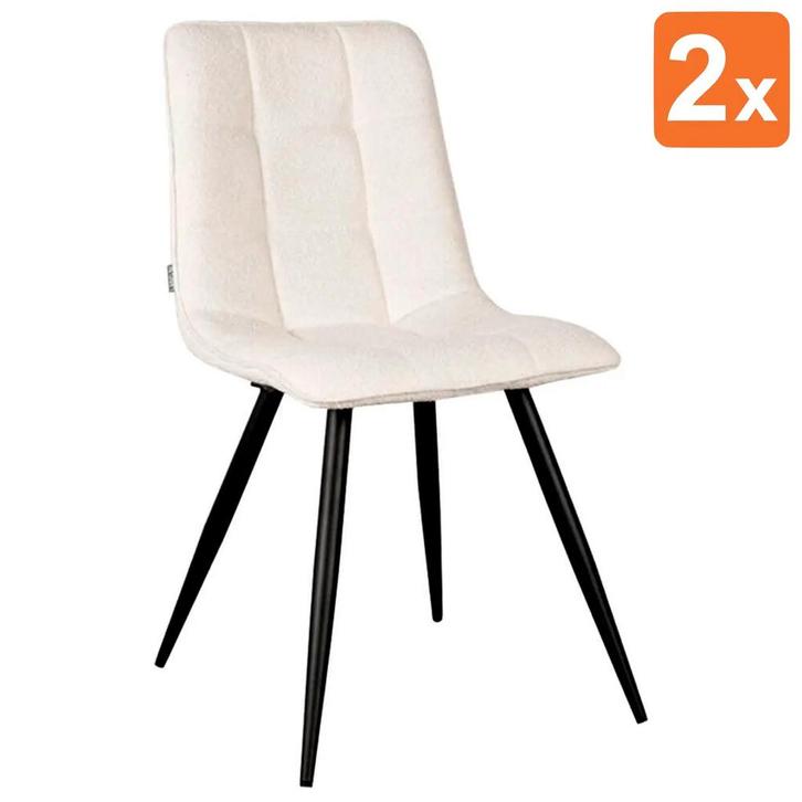 Stoelen | JADI |  Bouclé/Metaal | Ivory |  Zwarte Poten |, Zakelijke goederen, Horeca | Keukenapparatuur, Nieuw in verpakking