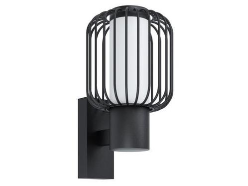 Veiling - EGLO Ravello wandlamp buiten E27 16,5 cm zwart/wit, Tuin en Terras, Buitenverlichting