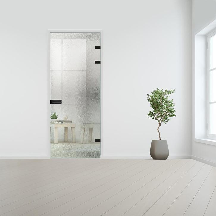 Glazen binnendeur XL voor stomp kozijn zwart beslag-Crepi ge, Doe-het-zelf en Bouw, Glas en Ramen, Nieuw, Verzenden