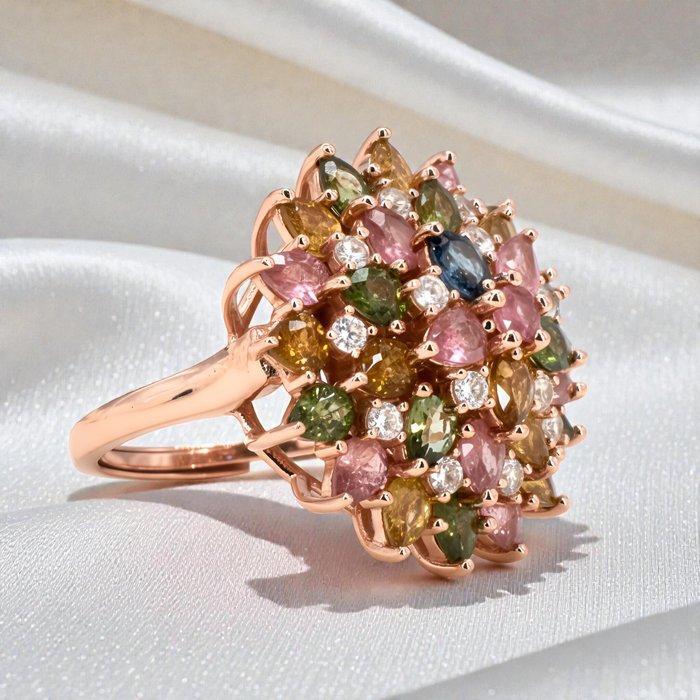 Zonder minimumprijs - Ring Verguld Toermalijn - Topaas -, Handtassen en Accessoires, Ringen