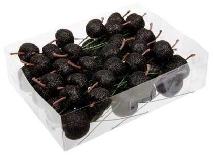Glitterappels Zwart 25–35 mm doos 48 stuks, Huis en Inrichting, Woonaccessoires | Kunstplanten en Kunstbloemen, Nieuw
