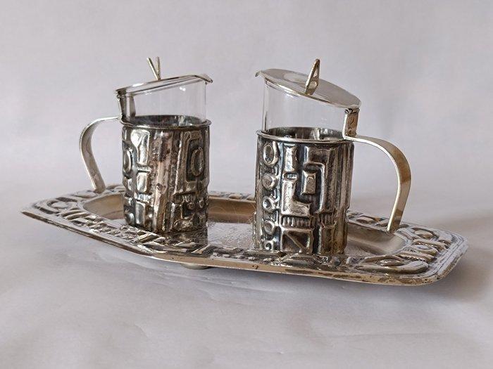 Belloso - Olie-en-azijnstelletje - Messing, Brons,, Antiek en Kunst, Curiosa en Brocante