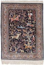 Puur zijden Turks Kayseri-tapijt met jachtontwerp - Tapijt -