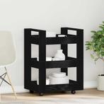 vidaXL Keuken Trolley Zwart Eiken 60 x 45 x 80 cm Bewerkt, Huis en Inrichting, Verzenden, Nieuw