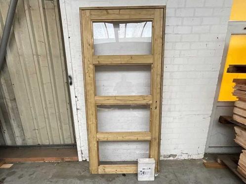 Veiling - Hillhout enkele deur in kozijn met ramen 102x218cm, Doe-het-zelf en Bouw, Deuren en Vliegenramen