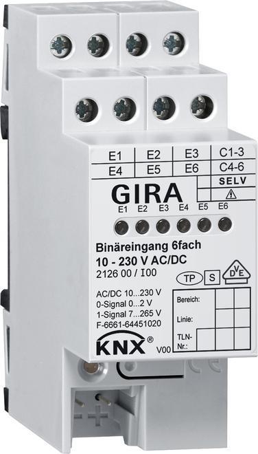 Gira KNX DIN-rail binair ingangsbussysteem - 212600, Doe-het-zelf en Bouw, Elektriciteit en Kabels, Verzenden