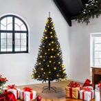 vidaXL Kunstkerstbomen met LED -striplichten Zwart 180 cm, Diversen, Verzenden, Nieuw