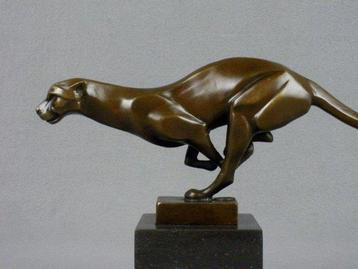 sculptuur, Leopard - 2,2 kg - 18 cm - Gepatineerd brons