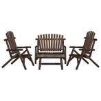 vidaXL 4-delige Loungeset massief vurenhout, Verzenden, Nieuw, Loungeset