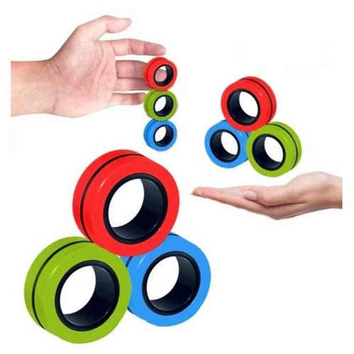3-Pack Magnetische Ring Fidget Spinner - Anti Stress Hand, Kinderen en Baby's, Speelgoed | Overig, Nieuw, Verzenden
