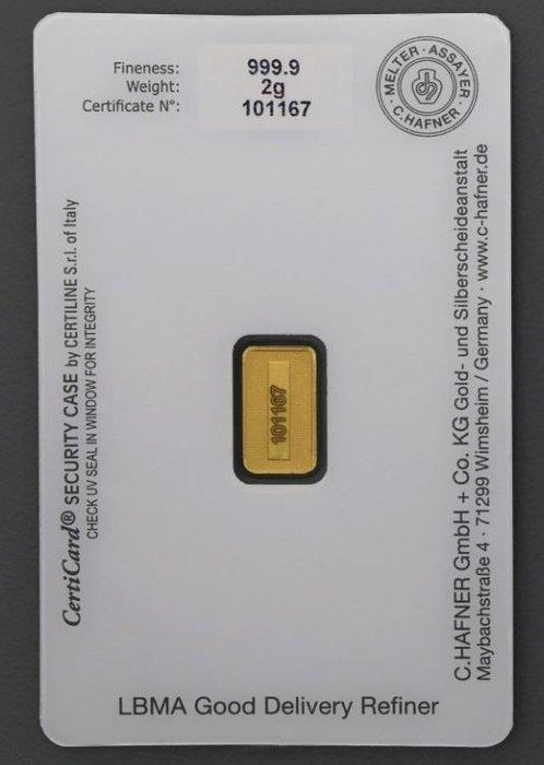 2 gram - Goud - C. Hafner (Zonder Minimumprijs), Postzegels en Munten, Edelmetalen en Baren