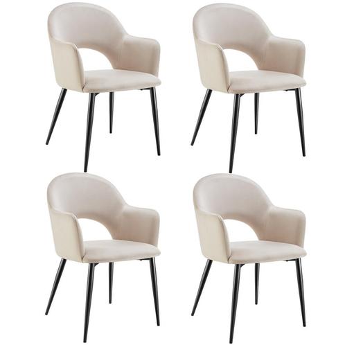 tectake Eetkamerstoel Sachel, fluweellook, gestoffeerd, 120, Huis en Inrichting, Stoelen, Verzenden