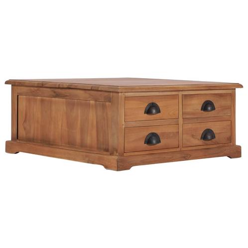 vidaXL Salontafel 68x68x30 cm massief teakhout, Huis en Inrichting, Tafels | Salontafels, Nieuw, Verzenden