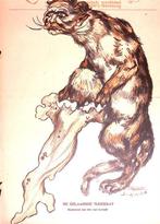 Spotprent over Duits militair success tegen Italië tijden.., Antiek en Kunst, Kunst | Litho's en Zeefdrukken, Verzenden