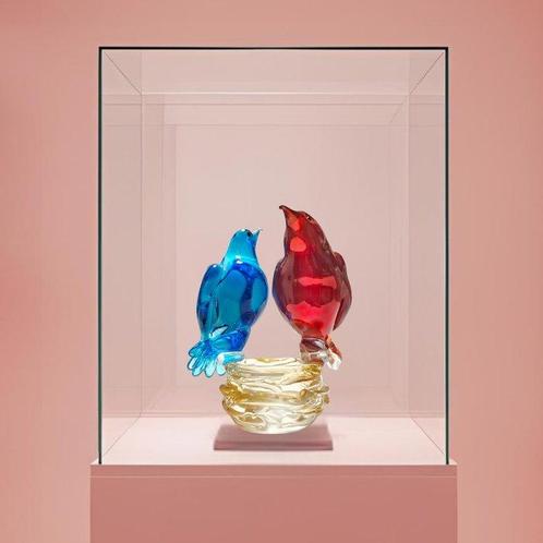 Ornement décoratif - Italie - paire de petits oiseaux, Antiek en Kunst, Antiek | Glaswerk en Kristal