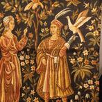 Signora con il Falconiere - Wandtapijt - 130 cm - 90 cm, Antiek en Kunst