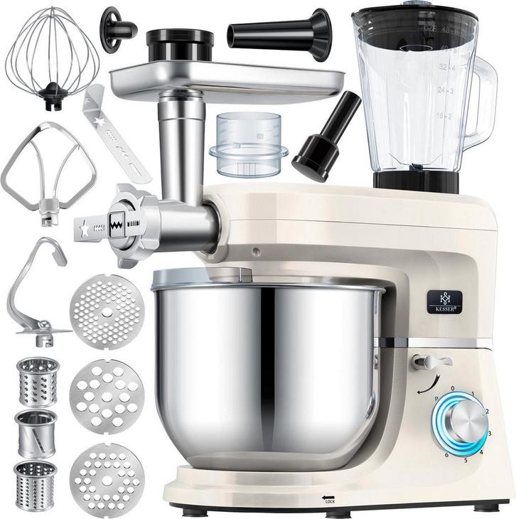 KESSER® 3-in-1 keukenmachine - Keukenrobot - 5,5L - Creme •, Huis en Inrichting, Woonaccessoires | Overige, Verzenden