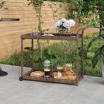 vidaXL Serveerwagen 100x45x83 cm poly rattan bruin, Huis en Inrichting, Verzenden, Nieuw