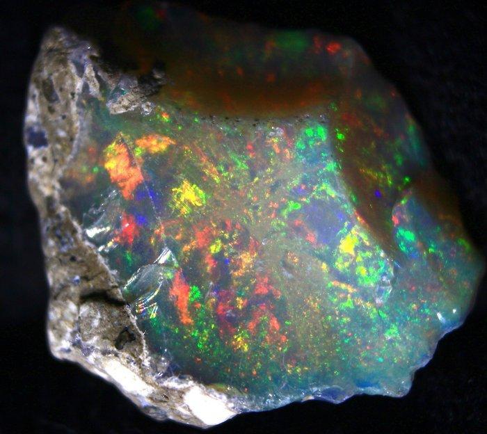 Ct. 9,80 Ethiopian Opal Ruw - Hoogte: 23 mm - Breedte: 20, Verzamelen, Mineralen en Fossielen