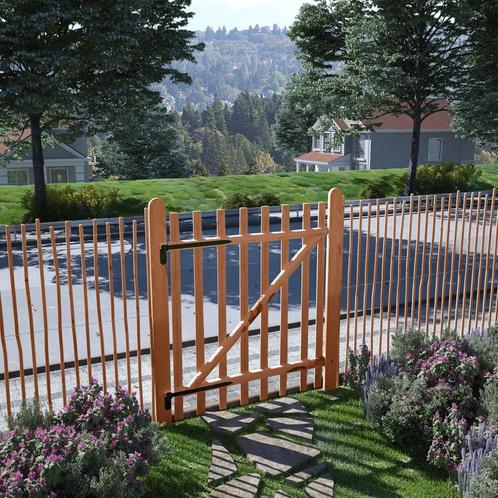 vidaXL Poort enkel 100x120 cm geïmpregneerd hazelaarhout, Tuin en Terras, Tuinpoorten, Nieuw, Verzenden