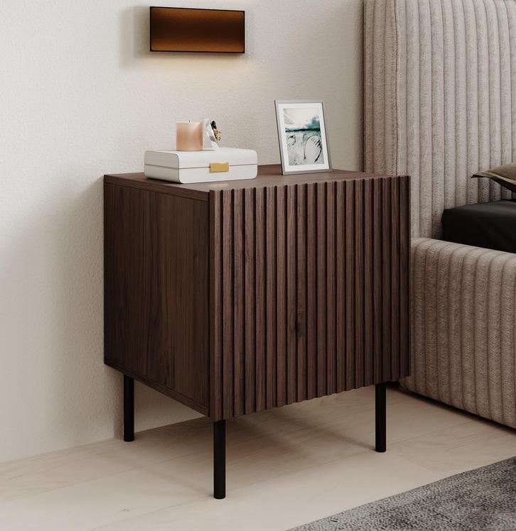 Meubella Nachtkastje - Set van 2 - Donkerbruin eiken 45 cm, Huis en Inrichting, Kasten | Overige, Nieuw, Verzenden