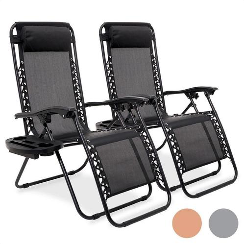 Tweedekans | LifeGoods Set van 2 Ligstoelen – Verstelbaar –, Tuin en Terras, Tuinsets en Loungesets, Ophalen of Verzenden