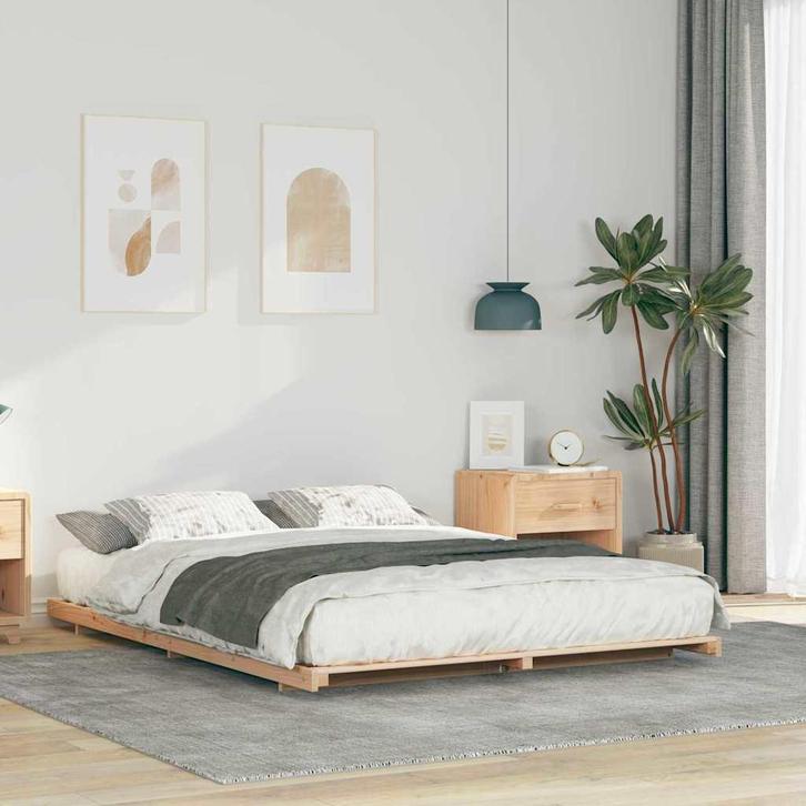 vidaXL Bedframe Bruin 160 x 220 cm Massief grenenhout, Huis en Inrichting, Slaapkamer | Bedden, Nieuw, Verzenden