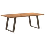 vidaXL Eettafel met natuurlijke rand massief eikenhout, Huis en Inrichting, Tafels | Eettafels, Verzenden, Nieuw