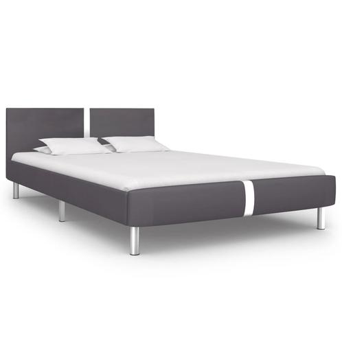 vidaXL Bedframe kunstleer grijs 140x200 cm, Huis en Inrichting, Slaapkamer | Bedden, Nieuw, Verzenden