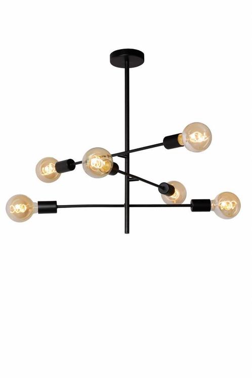 Hanglamp  Lucide LESTER - Plafonnière - 6xE27 - Zwart -, Huis en Inrichting, Lampen | Losse lampen, Nieuw, Verzenden