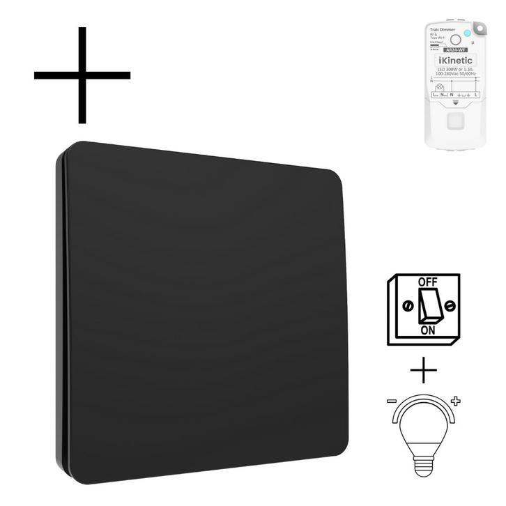 Slimme Draadloze Wandschakelaar | Zwart | RF 433Mhz | 1 knop, Huis en Inrichting, Woonaccessoires | Overige, Nieuw, Verzenden