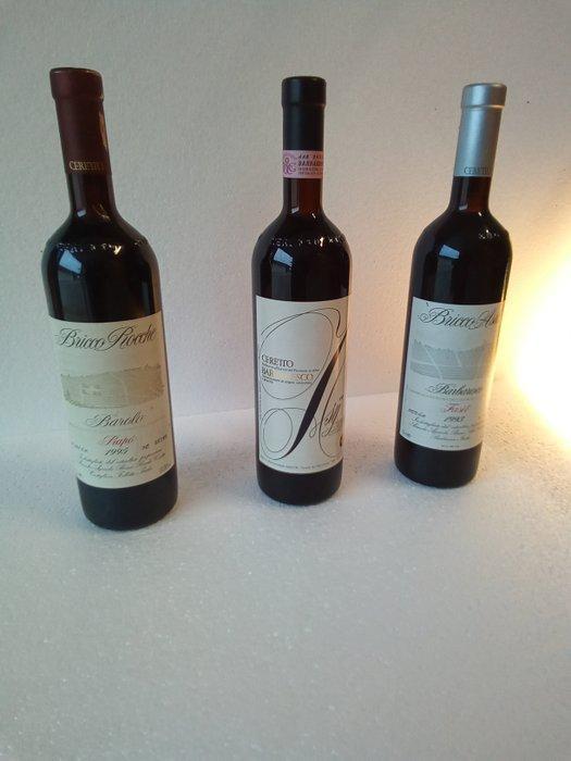 1993 Asij, 1995 Bricco Asili Faset Barbaresco & 1993 Bricco, Verzamelen, Wijnen
